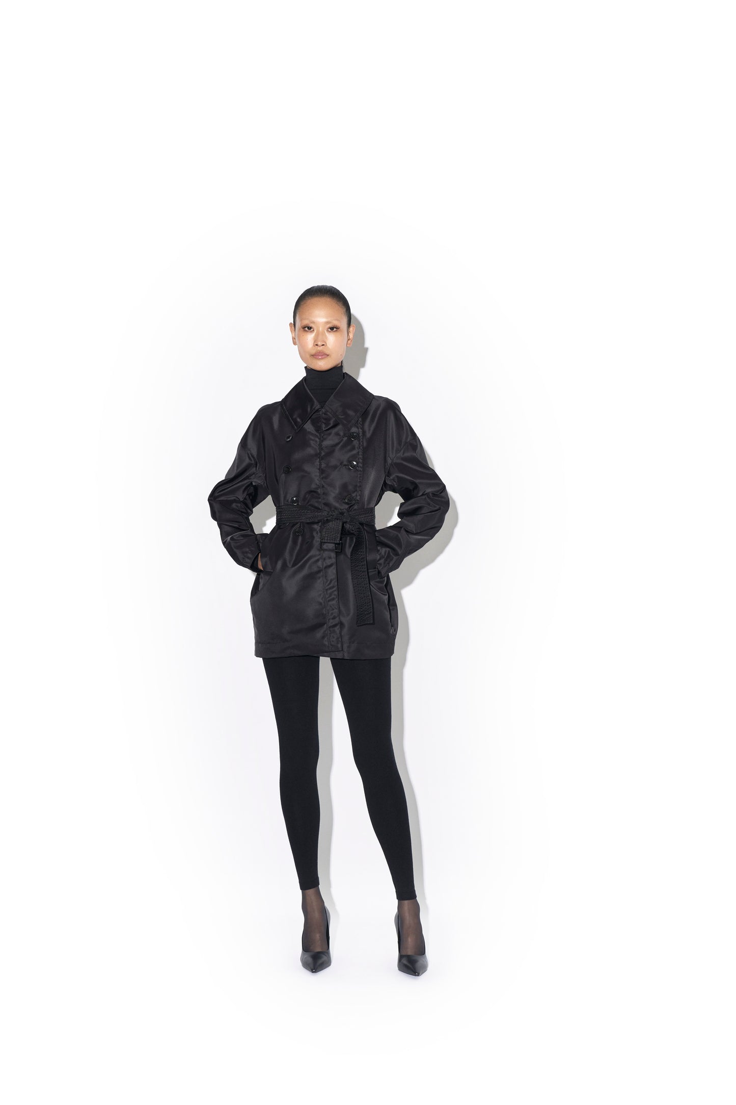SHORT NYLON TRENCH