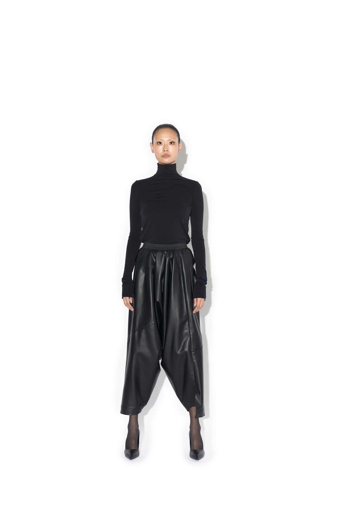 FAUX LEATHER SAROUEL PANTS