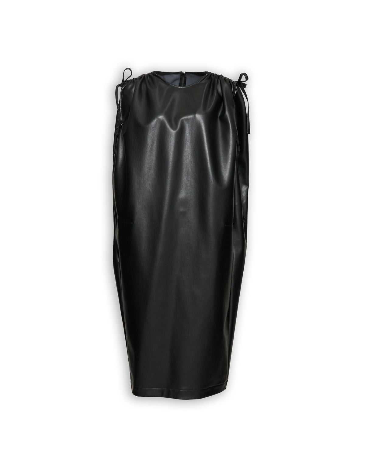 FAUX LEATHER COCOON SHAPED DRESS