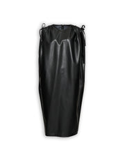 FAUX LEATHER COCOON SHAPED DRESS