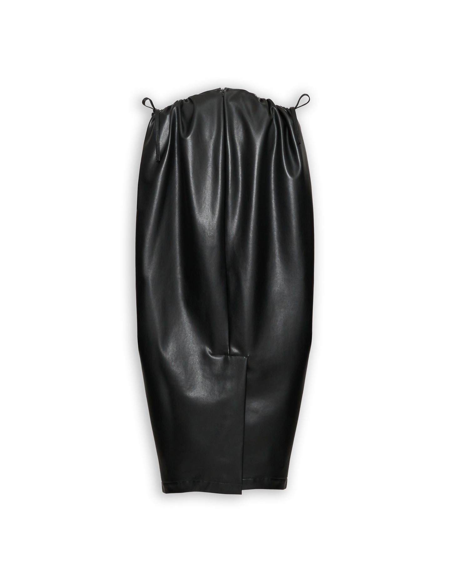 FAUX LEATHER COCOON SHAPED DRESS