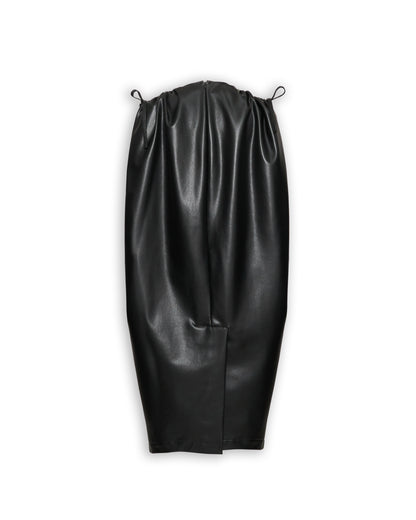 FAUX LEATHER COCOON SHAPED DRESS