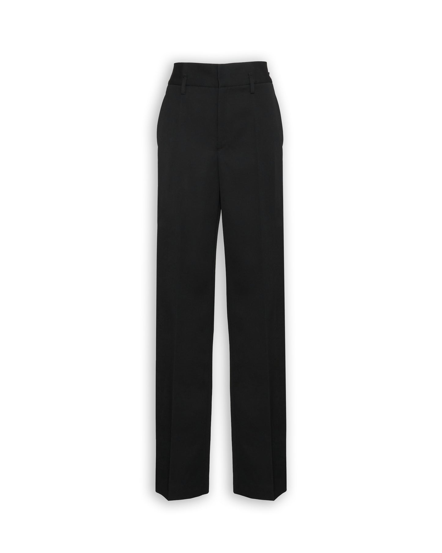 COMPACT WOOL TWILL WIDE WAISTBAND MEN'S TROUSERS