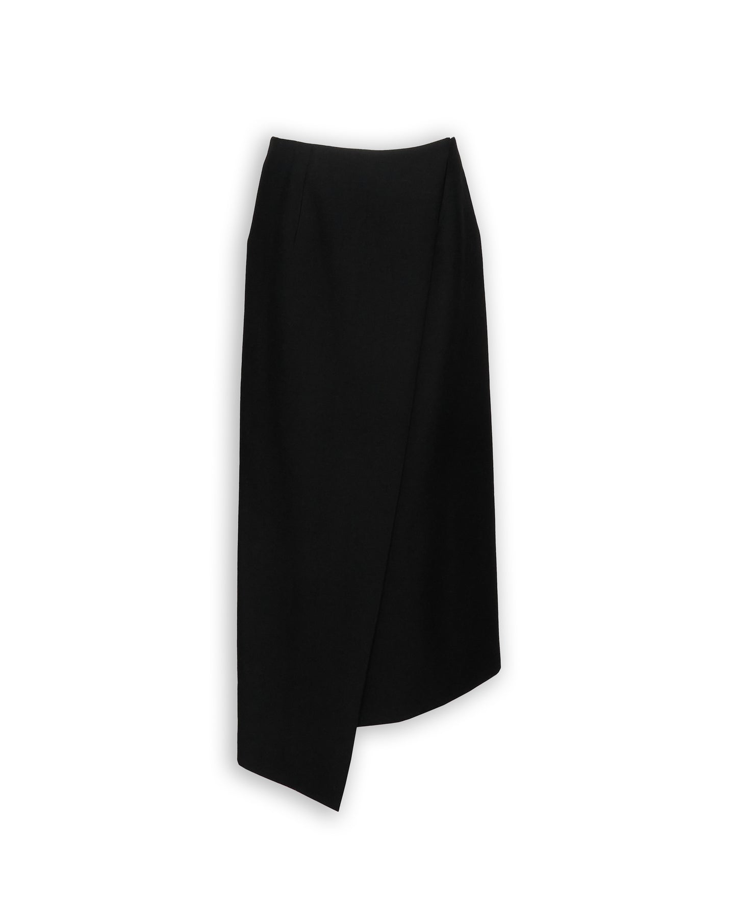 PAPER WOOL ASYMMETRICAL WRAP SKIRT