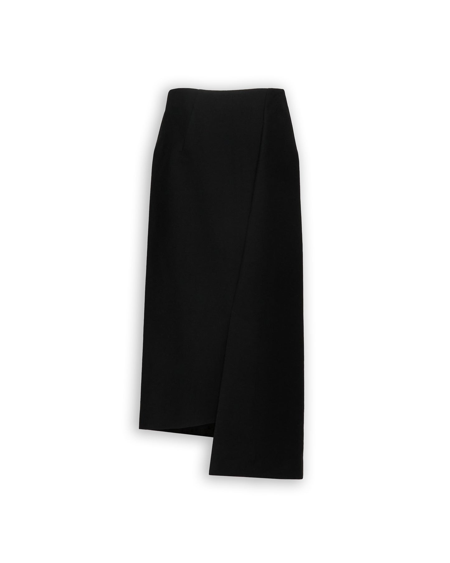 PAPER WOOL ASYMMETRICAL WRAP SKIRT