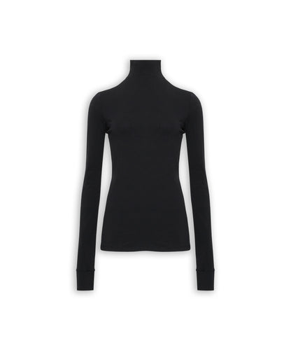 “SECOND SKIN” STRETCH HIGH NECK TOP